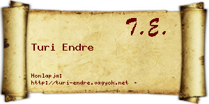 Turi Endre névjegykártya